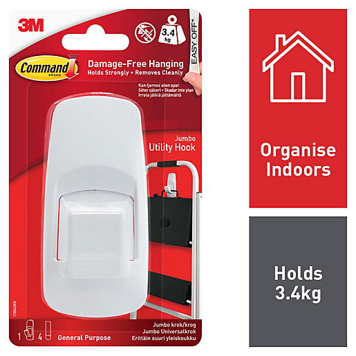 Command White Jumbo Hook Wickes.co.uk