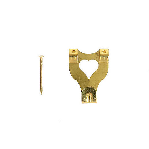 Wickes Double Picture Hook No.3 Brass 33 x 25mm Pack of 10 Wickes.co.uk