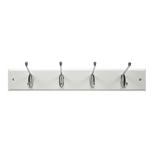 Wickes Hat And Coat Hook Rack White Chrome Wickes Co Uk