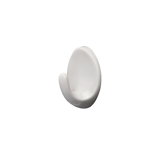 Wickes Large Adhesive Hooks White Pack of 4 Wickes.co.uk