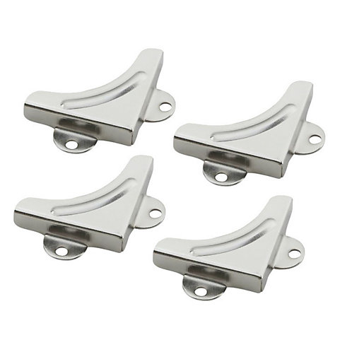 Wickes Mirror Corner Clips Nickel Pack of 4 Wickes.co.uk