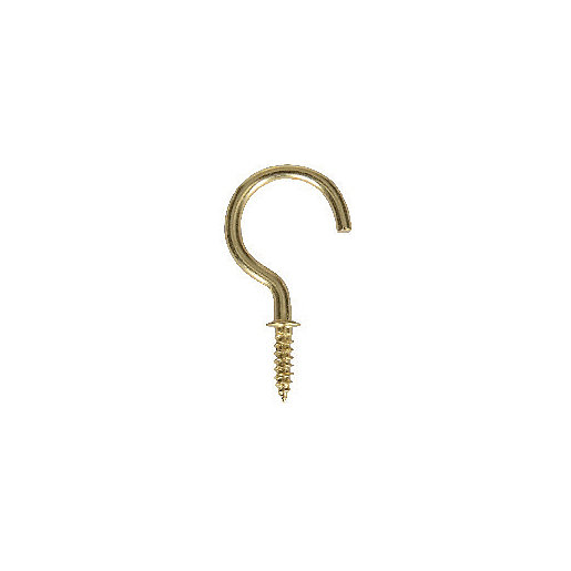 Wickes Shouldered Cup Hooks Brass 25mm Pack of 10 Wickes.co.uk