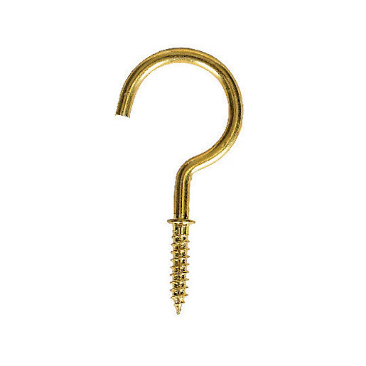 Wickes Shouldered Cup Hooks Brass 38mm Pack of 10 Wickes.co.uk