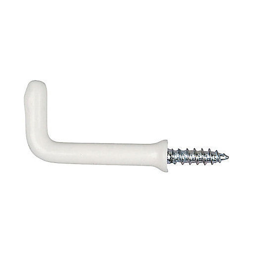 Wickes Square Cup Screwed Hook White Pack of 4 Wickes.co.uk