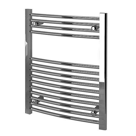Kudox Curved Towel Radiator - Chrome 600 x 750 mm | Wickes.co.uk