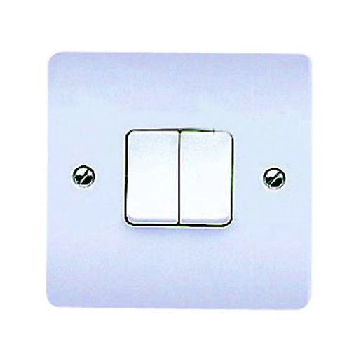 MK 10 Amp 2 Gang 2 Way Light Switch Wickes.co.uk