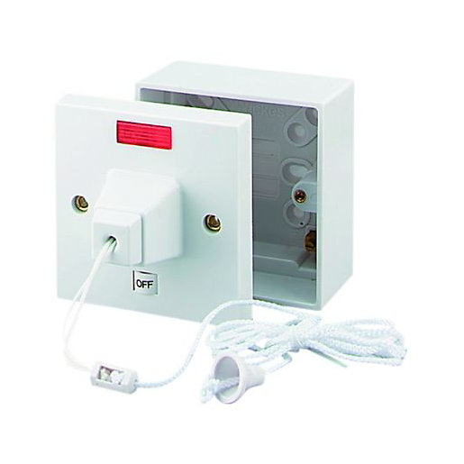Wickes 45a Pull Cord Shower Control And Pattress Wickes Co Uk