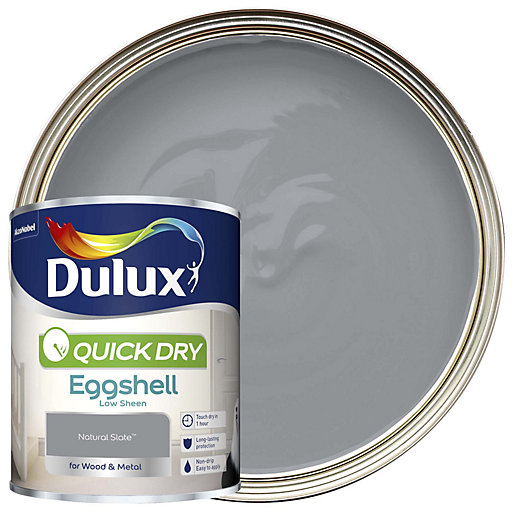 Dulux Quick Dry Eggshell Paint Natural Slate Paint 750ml Wickes Co Uk