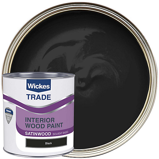 Wickes Trade Satinwood Black 1L Wickes.co.uk