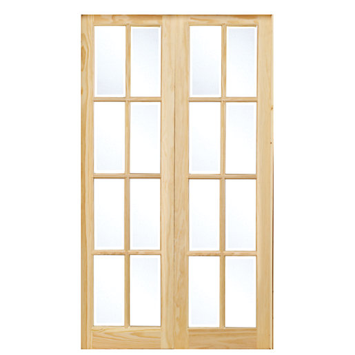 Wickes Newland Fully Glazed Pine 8 Lite Internal Internal French Doors
