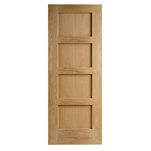 Wickes Marlow Oak Veneer 4 Panel Shaker Internal Door 1981 x 686mm