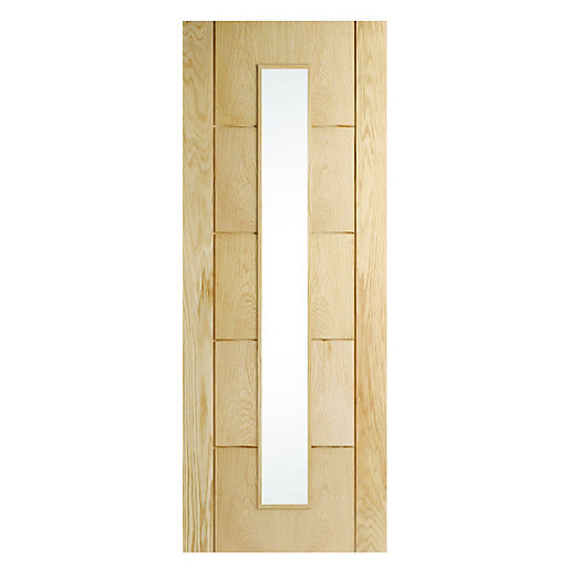 Wickes Thame Glazed Oak 5 Panel Internal Door Wickes.co.uk