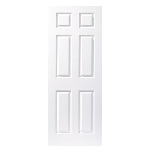 Wickes Woburn White Grained Moulded Fully Finished 6 Panel Internal