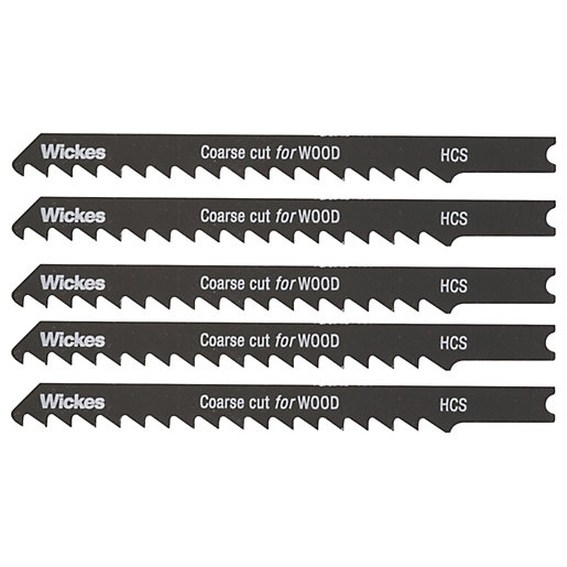 Wickes Universal Shank Coarse Cut Jigsaw Blade For Wood Pack Of 5 Wickes.co.uk