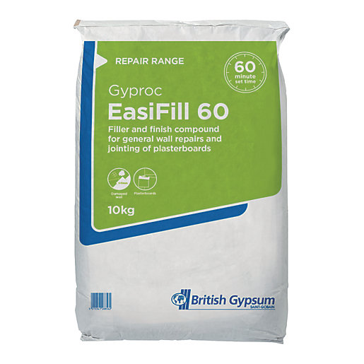 British Gypsum Gyproc Easi Fill 60 Compound 10kg Wickes.co.uk