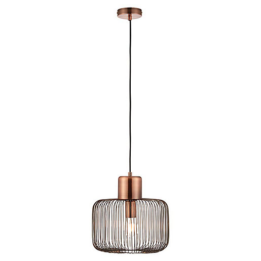 Nicola Pendant Light Antique Copper Wickes.co.uk