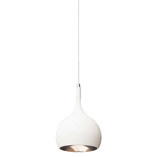 Parma Pendant Light Matt White Wickes.co.uk