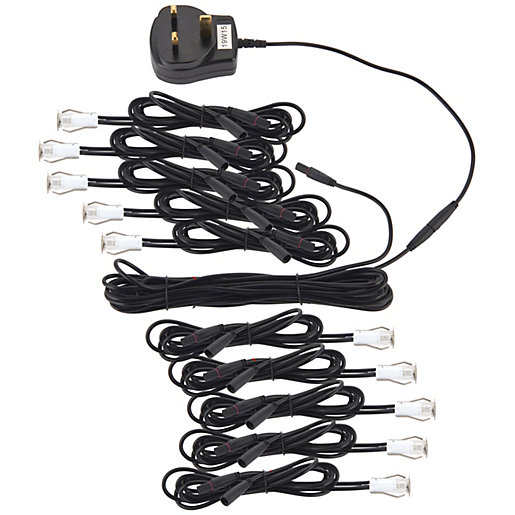 Wickes Accent White Stainless Steel LED Plinth Light Kit 2W Pack of