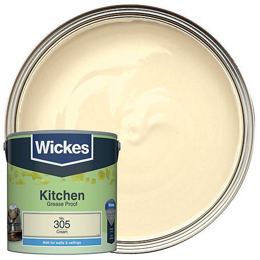 Wickes Cream - No. 305 Kitchen Matt Emulsion Paint - 2.5L | Wickes.co.uk