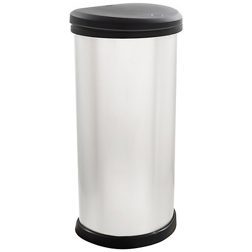 Curver 40 Litre Metallic Effect Touch Top Deco Bin Wickes.co.uk