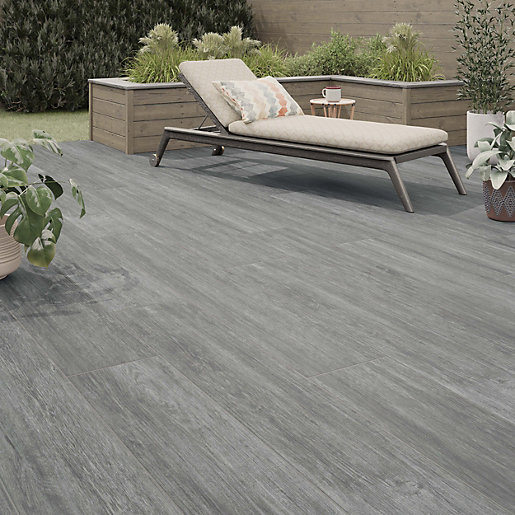 Offer Wickes Harting Grey Glazed Outdoor Porcelain Floor