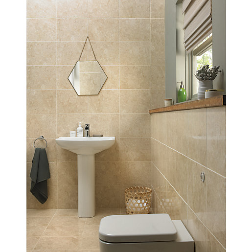 Wickes Amalfi Mocca Beige Ceramic Wall Floor Tile 360 X 275mm Wickes Co Uk