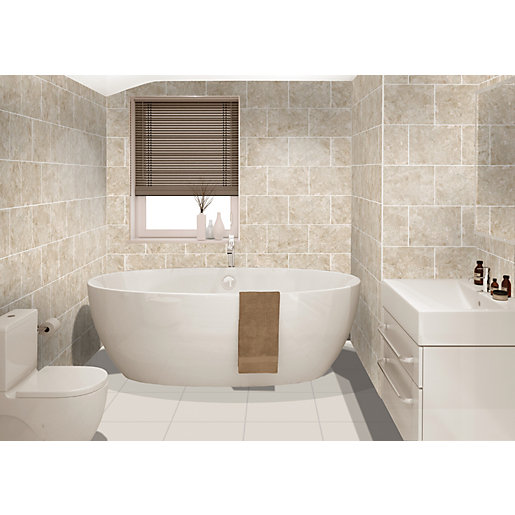 Wickes Avellino Cappuccino Beige Ceramic Wall Floor Tile 360 X 275mm Wickes Co Uk