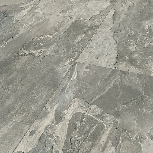 Light Grey Slate Moisture Resistant Tile Effect Laminate Flooring 2 28m2 Wickes Co Uk