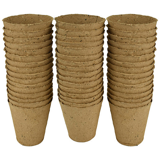 8cm Pack Of 12 Fibre Pots Wickes.co.uk