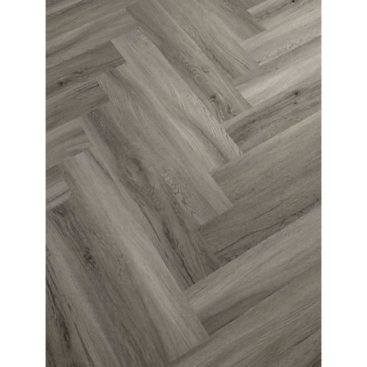 Novocore Herringbone Warm Grey Luxury Vinyl Flooring 1 51m2 Wickes Co Uk