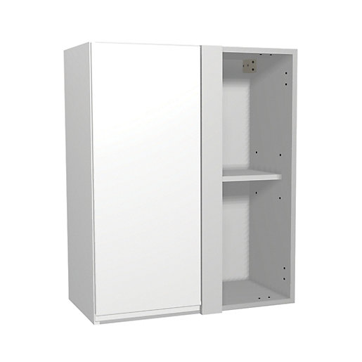 Wickes Madison White Gloss Handleless Corner Wall Unit 600mm Wickes