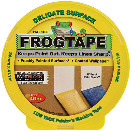 FrogTape Delicate Surface Yellow Masking Tape 24mm x 41m Wickes.co.uk