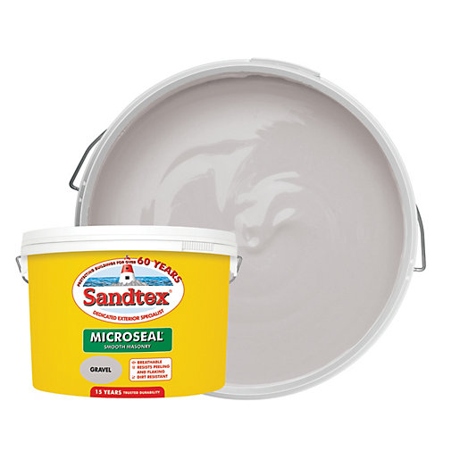 sandtex ultra smooth masonry paint gravel 10l wickes co uk