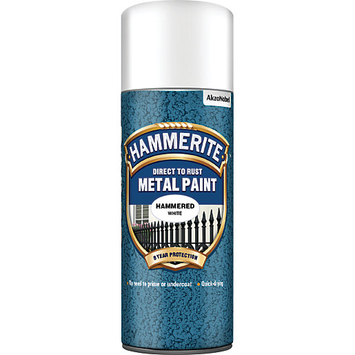 Hammerite Metal Aerosol Paint Hammered White 400ml Wickes Co Uk