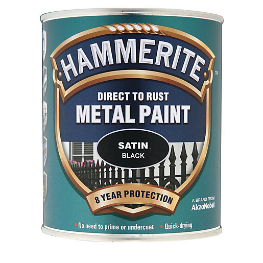 Hammerite Metal Paint Satin Black 750ml Wickes.co.uk