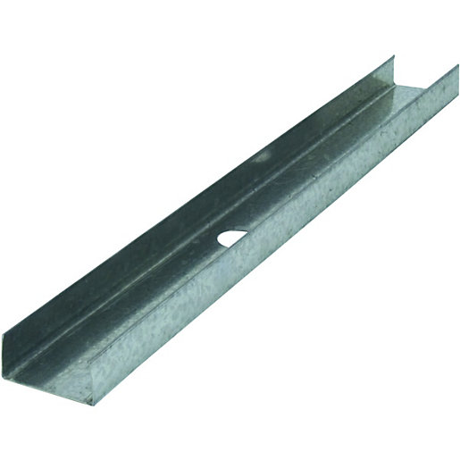 Knauf Galvanised Metal U Channel 0.55mm x 52mm x 3m Wickes.co.uk