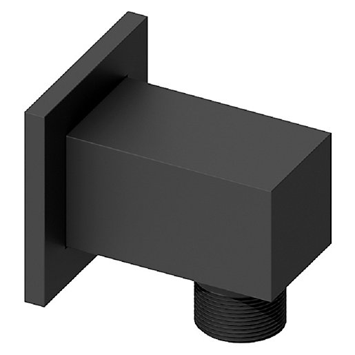 Wickes Square Shower Wall Outlet Matt Black Wickes.co.uk