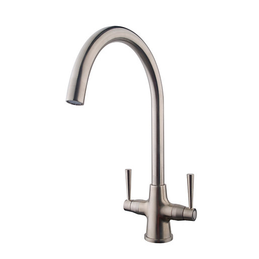Wickes Toba Monobloc Kitchen Sink Mixer Tap Brushed Nickel Wickes Co Uk