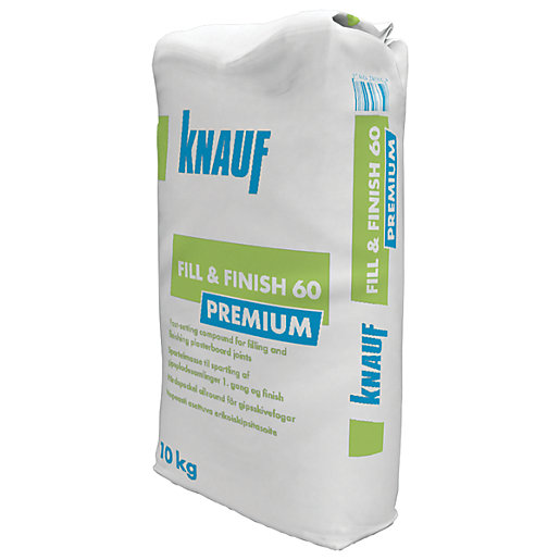 Knauf Fill & Finish Premium 60 Plasterboard Filler 10kg Wickes.co.uk