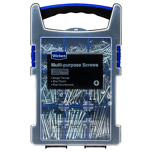 Wickes Single Thread Grab Pack Zinc Plated Screw Pack Of 1000