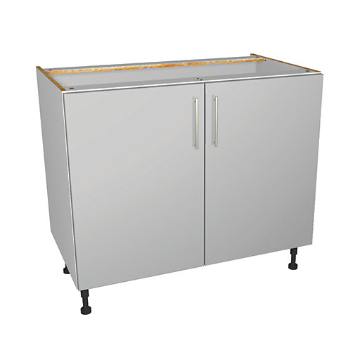 Wickes Orlando Grey Gloss Slab Base Unit - 1000mm | Wickes.co.uk