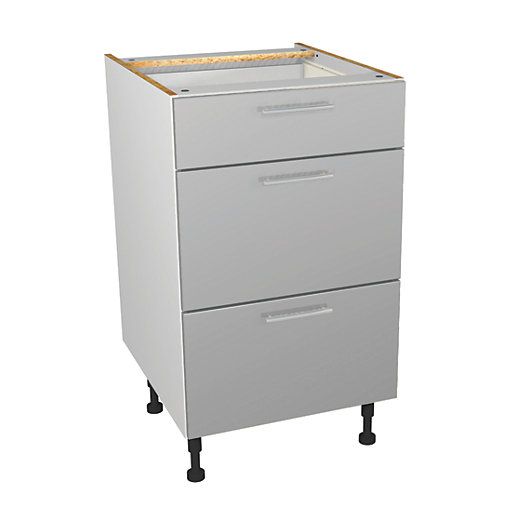 Wickes Orlando Grey Gloss Slab Drawer Unit 500mm Wickes.co.uk