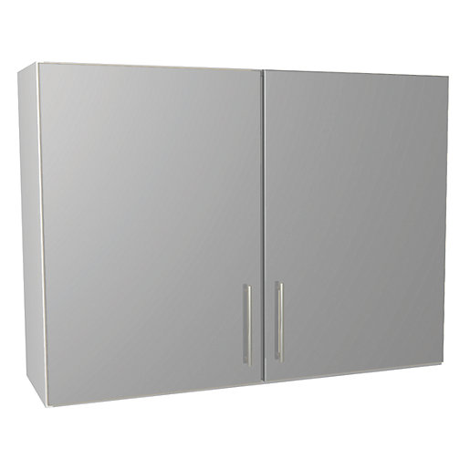 Wickes Orlando Grey Gloss Slab Wall Unit 1000mm Wickes Co Uk