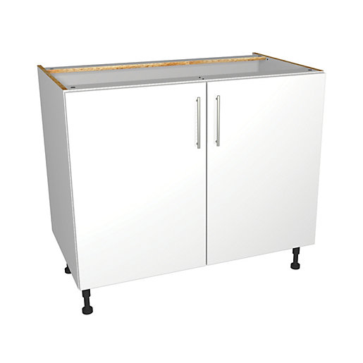 Wickes Orlando White Gloss Slab Base Unit 1000mm Wickes.co.uk