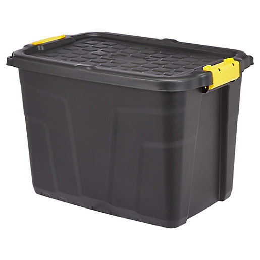 Strata Heavy Duty Storage Box with Lid 60L Wickes.co.uk