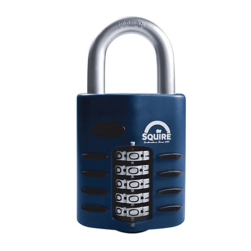 Squire Heavy Duty Combination Padlock with Hardened Steel Shackle 60mm Wickes.co.uk