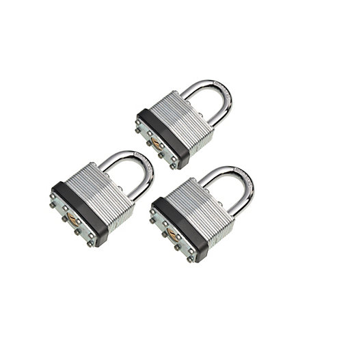 Wickes Laminated Padlock 40mm Pack of 3 Wickes.co.uk