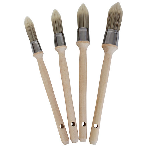 ProDec Premier 4 Piece Pointed Synthetic Sash Paint Brush Set Wickes
