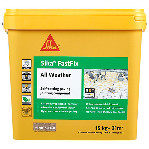 Sika FastFix All Weather Jointing Paving Compound Dark Buff 15kg