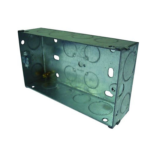 Wickes 2 Gang Flush Steel Knockout Box 25mm Wickes.co.uk